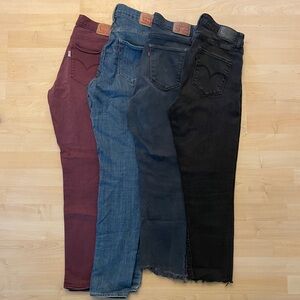 Lot of 4 Women's Levi's Jeans Shaping Skinny & High Rise Straight Size 28 & 30